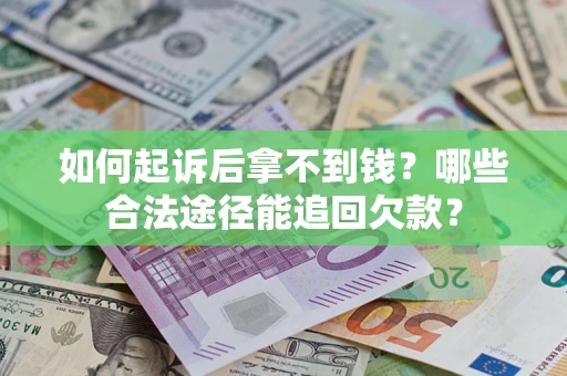 武汉如何起诉后拿不到钱？哪些合法途径能追回欠款？