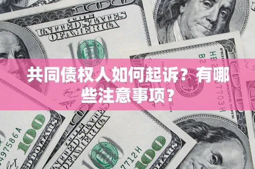 武汉共同债权人如何起诉？有哪些注意事项？